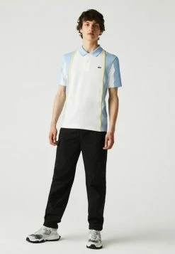 LACOSTE POLO MC - Polo - Blanc Bleu Clair