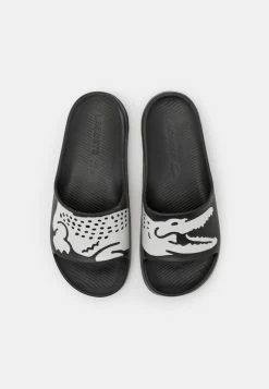 Lacoste CROCO - Sandales De Bain - Black/white -Lacoste Soldes Magasin 025d00fd9719401b9fc890a14f581edd