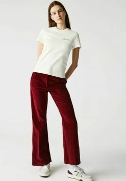 LACOSTE FEMME - T-shirt Imprimé - Blanc / Vert