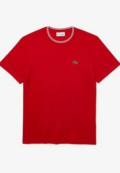 Lacoste T-shirt Basique - Rouge/blanc -Lacoste Soldes Magasin 09548f70e77d49a9bcbd65e5f8c202cb