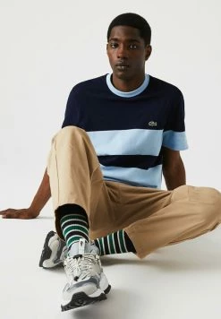 Lacoste T-shirt Imprimé - Bleu Marine / Bleu Clair -Lacoste Soldes Magasin 0a390ad668934cf9bcac4967dfdf5f86