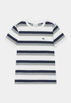 Lacoste T-shirt Imprimé - White/navy Blue/heather