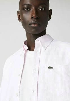 Lacoste LANGE MOUW - Chemise - Blanc/rose Pale -Lacoste Soldes Magasin 1a68214e3ddb44e8aecb73db4d16f172