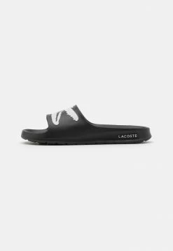 Lacoste CROCO - Sandales De Bain - Black/white