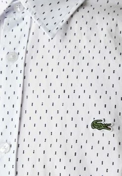 Lacoste Chemise - Blanc Bleu Marine -Lacoste Soldes Magasin 1d1417bb3e234107b03b255cb214511a