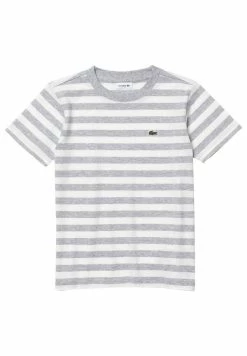 Lacoste TEE TURTLE NECK - T-shirt Imprimé - Gris Chine / Blanc