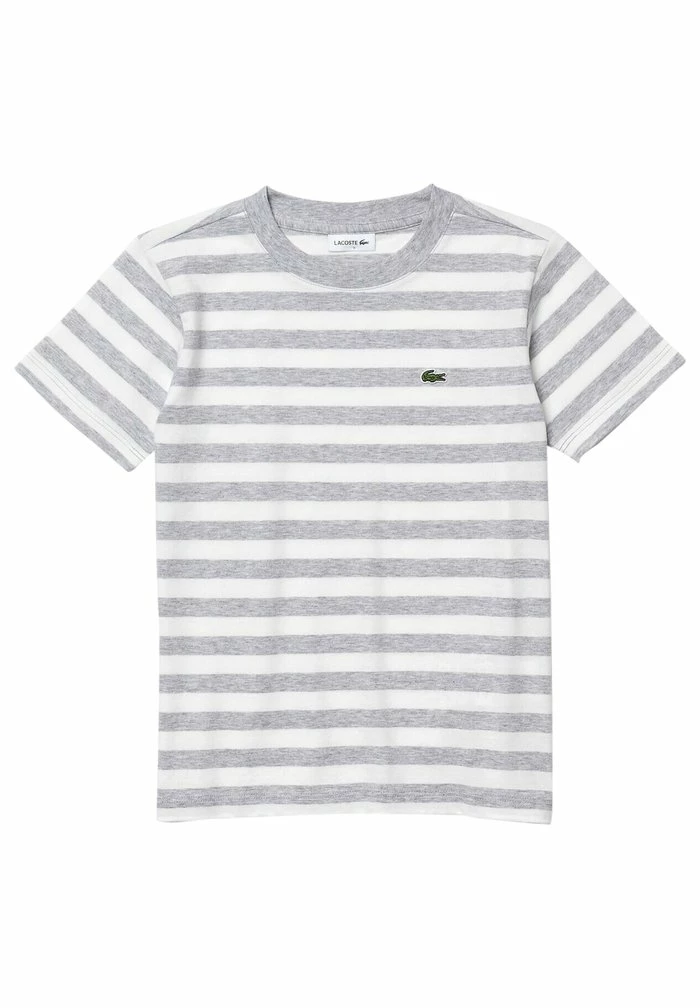 Lacoste TEE TURTLE NECK - T-shirt Imprimé - Gris Chine / Blanc 1 Lacoste TEE TURTLE NECK - T-shirt Imprimé - Gris Chine / Blanc