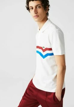 Lacoste SHORT SLEEVE - Polo - Blanc/rouge/bleu