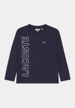 Lacoste TEE TURTLE NECK SIDE LOGO - T-shirt à Manches Longues - Marine