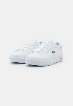 Lacoste POWERCOURT - Baskets Basses - White/light Pink -Lacoste Soldes Magasin 223206fe915242dfbbdfef883bdf84b9