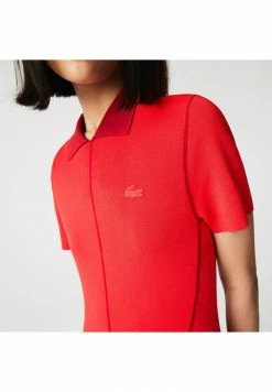 Lacoste Robe Chemise - Rouge Rouge -Lacoste Soldes Magasin 2b14701a7ad94ebfa1002d74887e2fa7