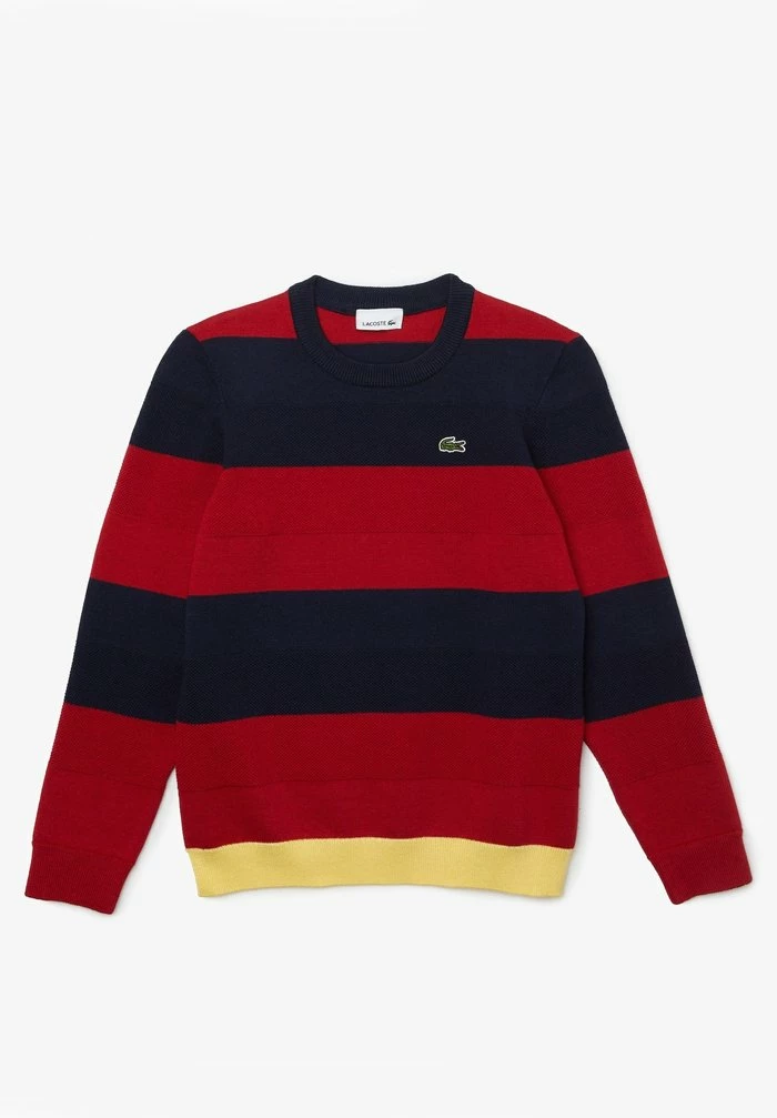 Lacoste Pullover - Bleu Marine/rouge/jaune 1 Lacoste Pullover - Bleu Marine/rouge/jaune