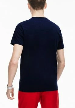 Lacoste T-shirt Basique - Marine -Lacoste Soldes Magasin 31f8e3380c884b33aa72eb81901e6c27