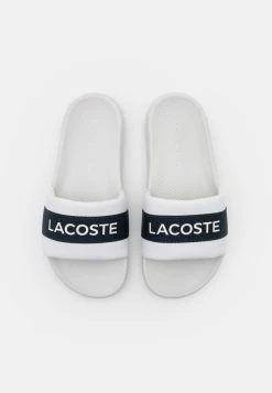 Lacoste CROCO SLIDE - Mules - White/navy -Lacoste Soldes Magasin 325db4591f324c8681aae19f2477c6d6