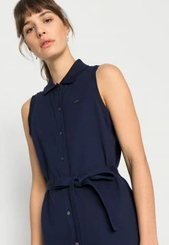 Lacoste Robe De Jour - Navy Blue -Lacoste Soldes Magasin 34fbd009e32b44f3a35f43ac624cd52a