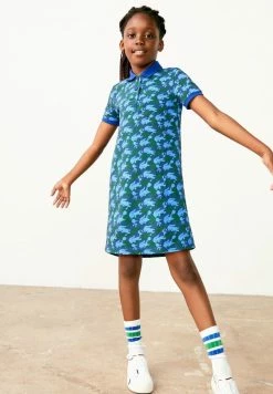 Lacoste MINECRAFT - Robe En Jersey - Bleu Vert Bleu -Lacoste Soldes Magasin 39edcfb89da849dfbcf9746040808bf1