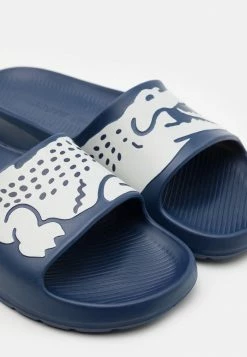 Lacoste CROCO - Sandales De Bain - Navy/white -Lacoste Soldes Magasin 3c3280246cec4d15926420bda4f5eda9