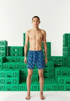 Lacoste Short De Bain - Bleu Vert Bleu