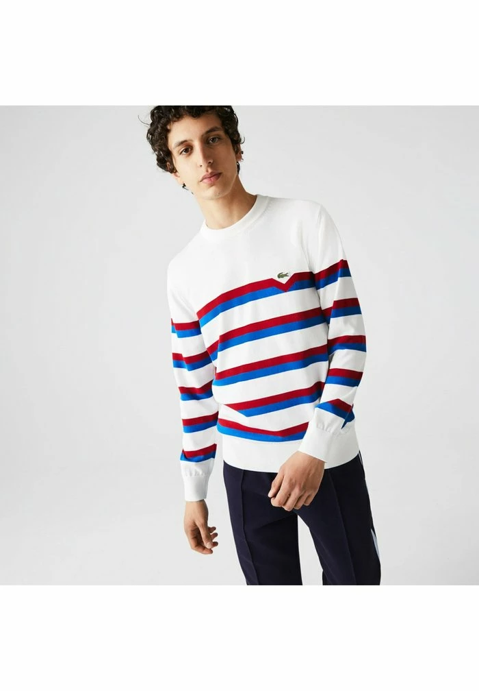 Lacoste Pullover - Blanc/bleu/rouge 1 Lacoste Pullover - Blanc/bleu/rouge