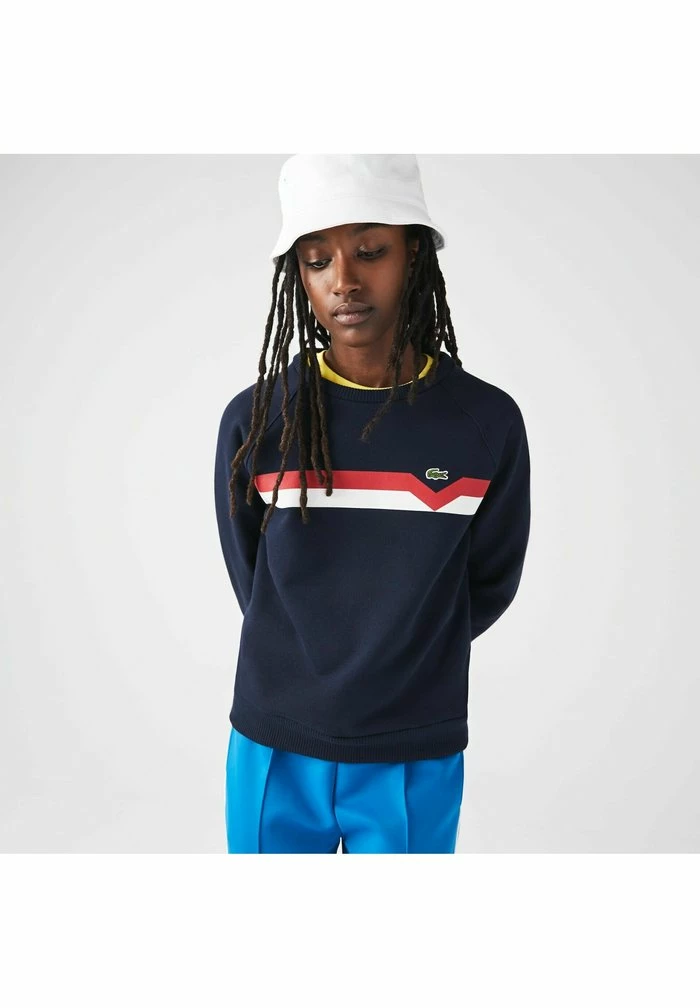 Lacoste Sweatshirt - Bleu Marine Blanc Rouge 1 Lacoste Sweatshirt - Bleu Marine Blanc Rouge