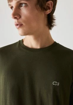 Lacoste T-shirt Basique - Vert Kaki -Lacoste Soldes Magasin 4bcec3d8bbb542e8b4fe43a80ee42824