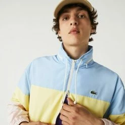 Lacoste BH8063 - Veste Mi-saison - Bleu / Jaune / Rose Pale -Lacoste Soldes Magasin 53345788eab449ddab3172d8514d8f07