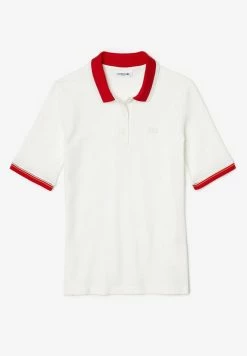 Lacoste KORTE MOUW - Polo - Blanc/blanc/rouge -Lacoste Soldes Magasin 55652a132c134abfaca0d00182586aeb
