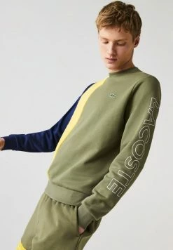 Lacoste Sweatshirt - Khaki Grün / Gelb / Blau