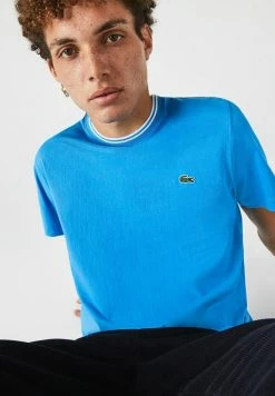 Lacoste T-shirt Basique - Bleu / Blanc -Lacoste Soldes Magasin 5727799899f9414b8733bbca90939eb6