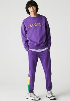 Lacoste Pantalon De Survêtement - Violet / Jaune / Vert