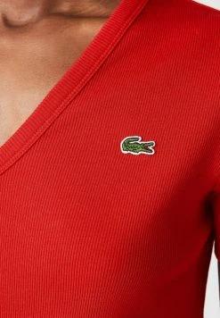 Lacoste T-shirt Basique - Rouge -Lacoste Soldes Magasin 58fb9012f36c499f99601ada9d4203e2