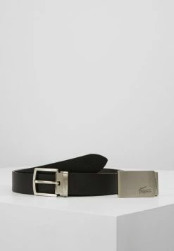 Lacoste REVERSIBLE CURVED BOX - Ceinture - Black/dark Brown