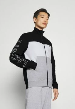 Lacoste SET - Veste De Survêtement - Argent Chine/blanc/noir -Lacoste Soldes Magasin 6063421f27ab43bda983cb845a735356
