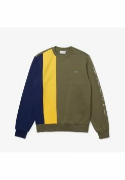 Lacoste Sweatshirt - Khaki Grün / Gelb / Blau -Lacoste Soldes Magasin 61aeebb25feb49a396191f07eee1f635