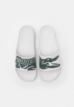 Lacoste CROCO - Sandales De Bain - White/dark Green -Lacoste Soldes Magasin 641d35b1dce441afa5b9499bdb6f2fe8