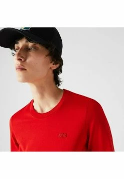 Lacoste T-shirt Basique - Rouge -Lacoste Soldes Magasin 66a56af37cf243c98cd463acc48672d2