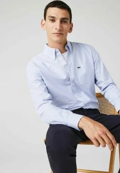 LACOSTE - Chemise - Blanc / Bleu -Lacoste Soldes Magasin 69a29962404e4b528ba64a811f131606