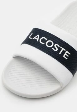Lacoste CROCO SLIDE - Mules - White/navy -Lacoste Soldes Magasin 6a985fe0b4674ac5be3c150bcb7380d5