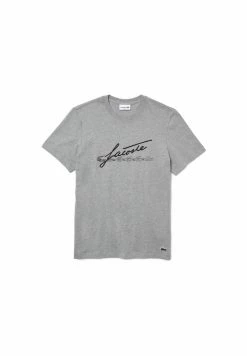 Lacoste T-shirt Imprimé - Gris Chine -Lacoste Soldes Magasin 6bb7d4843c5a4ada96515b505341f0cf