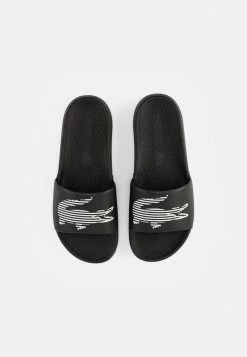 Lacoste CROCO SLIDE - Mules - Blk/slv -Lacoste Soldes Magasin 73f34ddcb25e43db81de037bc55b1133