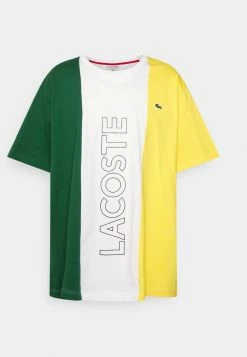 Lacoste PLUS UNISEX - T-shirt Imprimé - White/green Broom