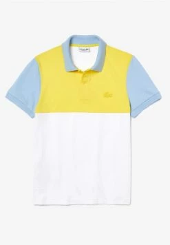 Lacoste Polo - Blanc / Jaune / Bleu Clair -Lacoste Soldes Magasin 769ba7b5b8094b83a880202e3de7a55d
