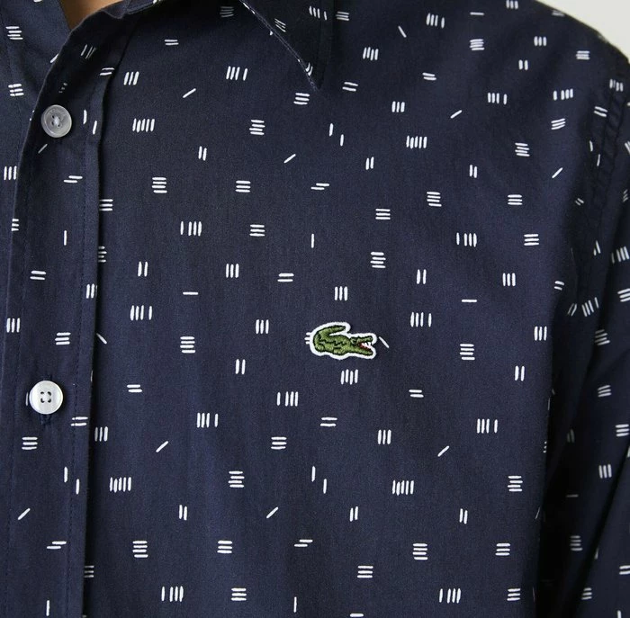 Lacoste LANGE MOUW - Chemise - Bleu Marine / Blanc 6 Lacoste LANGE MOUW - Chemise - Bleu Marine / Blanc – Image 6