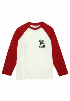 Lacoste KINDER - T-shirt à Manches Longues - Blanc / Rouge