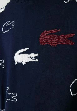 Lacoste Pullover - Bleu Marine Blanc -Lacoste Soldes Magasin 7f9da9ce4c2f44b584b907c2ca9f4407