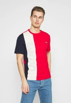 Lacoste T-shirt Imprimé - Rouge/naturel Clair/marine