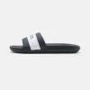 Lacoste CROCO SLIDE - Mules - Navy/white