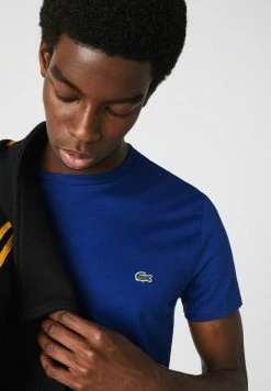 Lacoste T-shirt Basique - Bleu -Lacoste Soldes Magasin 86eb29d821fc40cbaff539719b33fb66