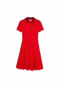 Lacoste Robe Chemise - Rouge Rouge -Lacoste Soldes Magasin 88391d192af94bd883529d4b4bcfae71