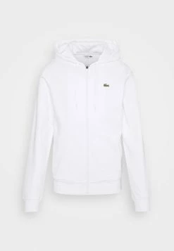 Lacoste Sweat à Capuche Zippé - Blanc -Lacoste Soldes Magasin 8b2ec2d7f33b4e449e0e85e724c81702